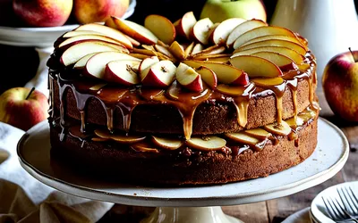 Recette gourmande de quatre-quarts aux pommes caramélisées facile et rapide