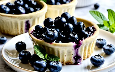 Recette facile de ramequins de pudding aux myrtilles, dessert gourmand