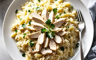 Recette facile de reste de volaille au riz crémeux - plat rapide et savoureux