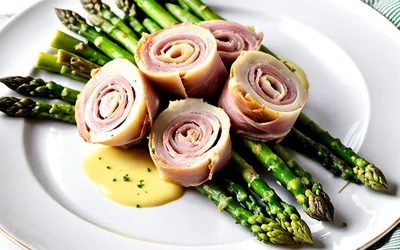 Recette facile de roulé de jambon aux asperges vertes fraîches