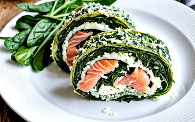 Recette facile de roulé d'épinards au saumon fumé - entrée légère et gourmande