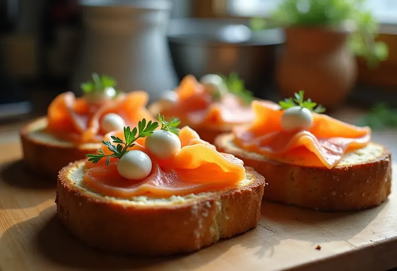 Délicieux Toasts au Crabe et Saumon Fumé pour Apéritif Raffiné