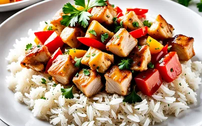 Dés de poulet sautés au riz : recette facile et rapide pour un plat complet