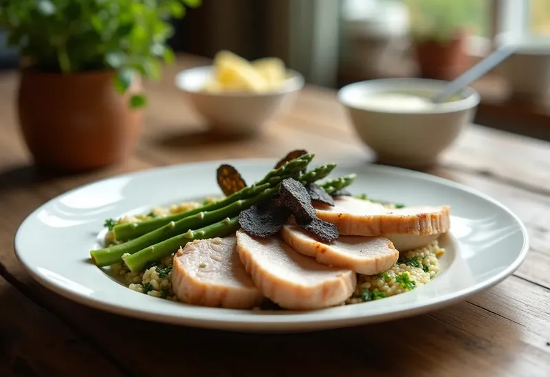 Dinde aux truffes et asperges : recette raffinée et gourmande
