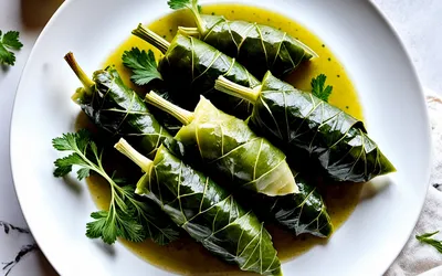 Recette facile de dolmas aux feuilles de vigne farcies méditerranéennes