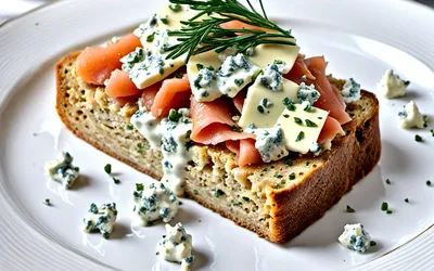 Duo gourmand saumon fumé et roquefort sur pain d'épices - recette facile et rapide