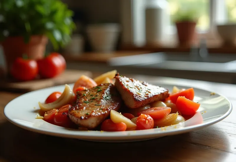 Emincé de porc aux tomates fondantes : recette savoureuse et rapide