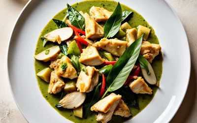 Émincé de poulet au curry vert et pousses de bambou : recette facile et rapide