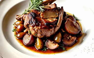 Épaule d'agneau de lait confite aux épices douces - Recette traditionnelle