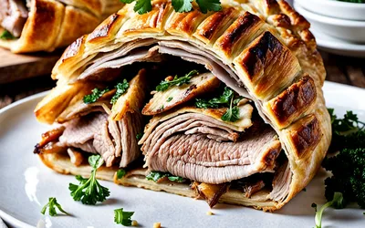 Recette facile d'épaule d'agneau en croûte farcie aux champignons