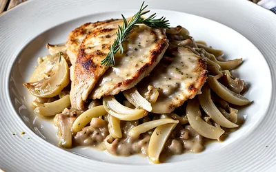 Recette facile d'escalopes de dinde à la crème d'oignons fondante