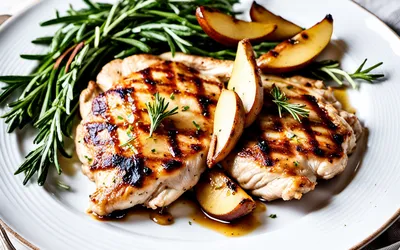 Escalopes de Poulet Grillées aux Poires Caramélisées - Recette Facile et Gourmande