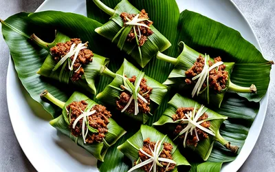 Recette facile de feuilles de bananier farcies au mélange épicé