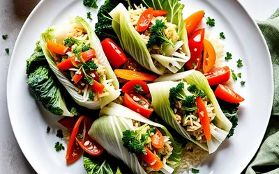 Feuilles de chou farcies au riz et légumes : recette saine et gourmande