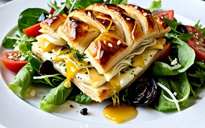 Feuilleté de Saint-Marcellin chaud sur lit de mâche - recette facile et gourmande