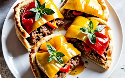 Recette facile de feuilleté au bœuf et poivrons colorés
