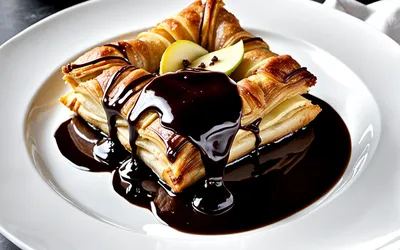 Recette facile de feuilleté aux poires, cannelle et chocolat chaud