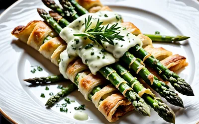 Recette facile de feuilletés aux asperges et sauce Roquefort onctueuse