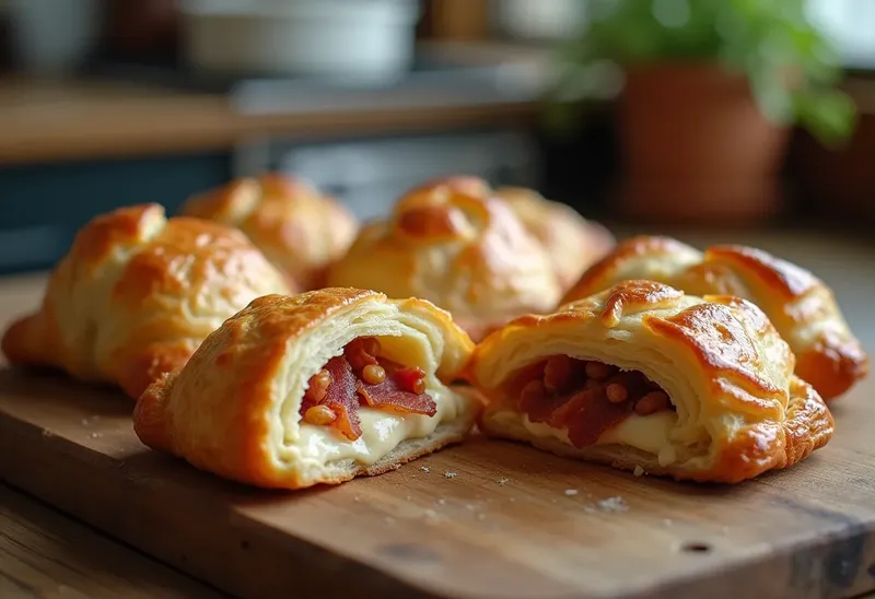 Feuilletés gourmands aux lardons et crème fraîche