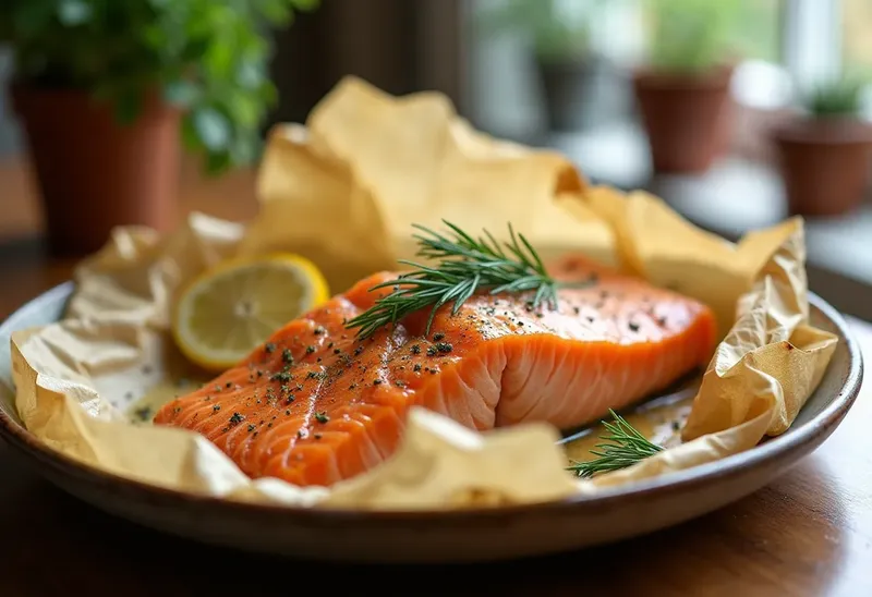 Filet de saumon en papillote : recette facile et savoureuse