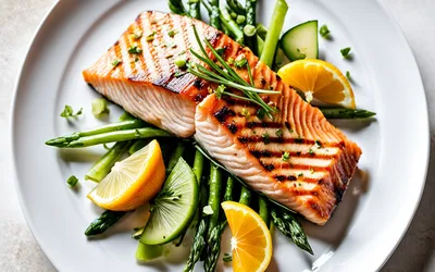 Recette facile de filet de saumon grillé avec duo kiwi-orange frais