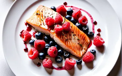 Filet de truite saumonée aux framboises et baies roses : recette raffinée et facile