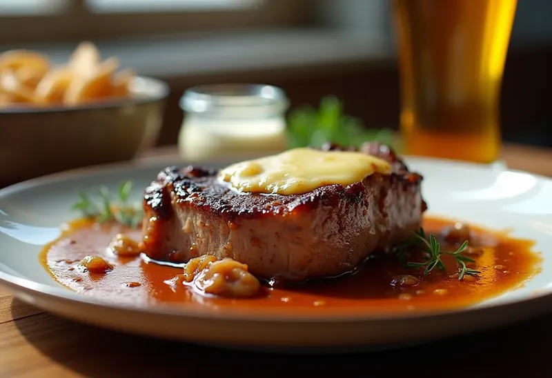 Filet mignon fondant à la bière Jenlain et au maroilles