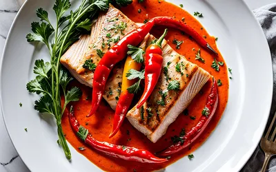 Filets de Rascasse à la Sauce Crémeuse au Poivron Rouge - Recette Facile et Savoureuse
