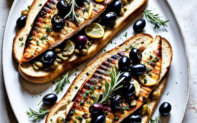 Filets de rougets grillés sur toasts à la tapenade maison - recette facile et rapide