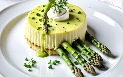 Flan d'asperges vertes onctueux avec crème fouettée à la ciboulette - Recette facile