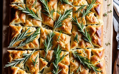 Recette facile de focaccia moelleuse au romarin frais