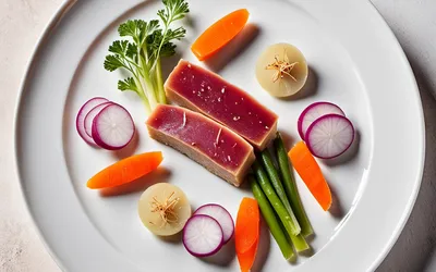 Recette facile et gourmande de foie gras de canard cru aux légumes frais