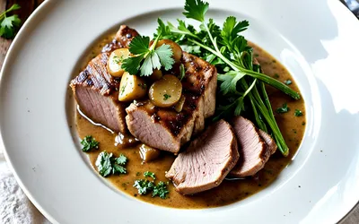 Recette facile de Foies de Lotte poêlés à la crème d'ail et persil