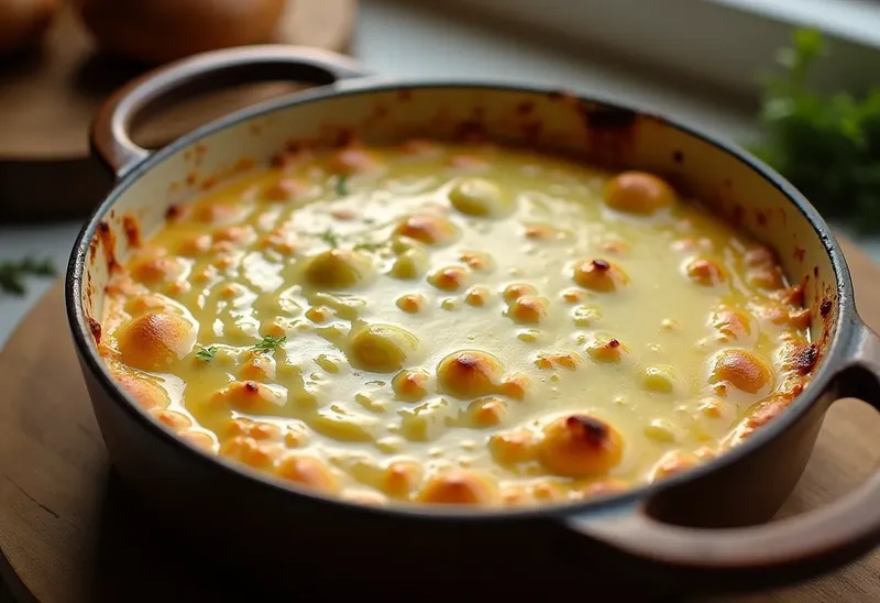 Fondue de poireaux au four crémeuse et savoureuse