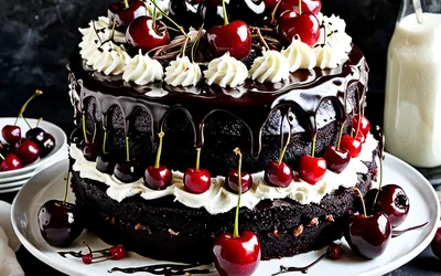 Recette traditionnelle de Forêt Noire au chocolat et cerises - Dessert gourmand