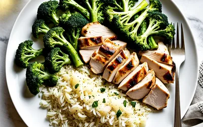 Formule 3 : Recette facile et équilibrée de poulet, riz et brocoli pour une personne