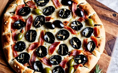 Fougasse Provençale aux Olives Noires et Lardons - Recette Facile et Savoureuse