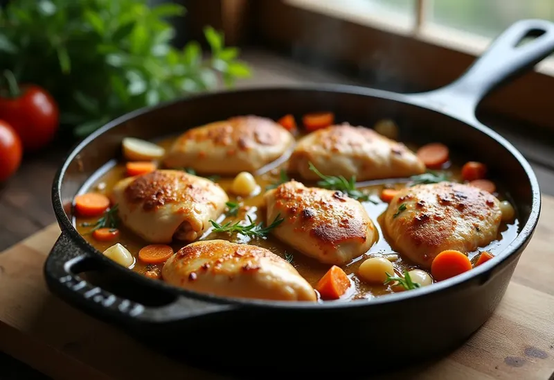 Fricassée de Blancs de Poulet en Cocotte : Recette Savoureuse et Facile