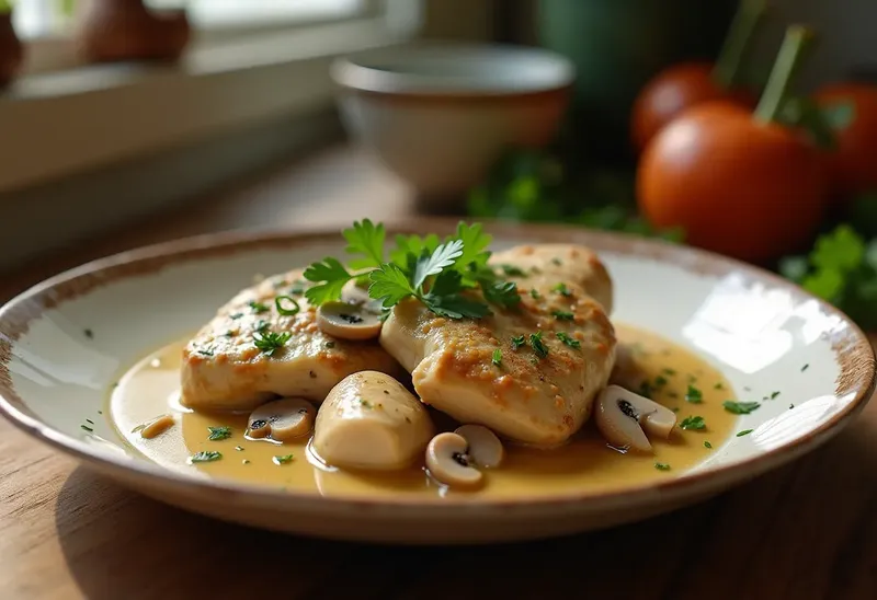 Fricassée de poulet au vin blanc : recette savoureuse et facile