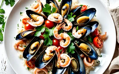 Fruits de Mer Mijotés sur Lit de Riz Parfumé - Recette Facile et Savoureuse