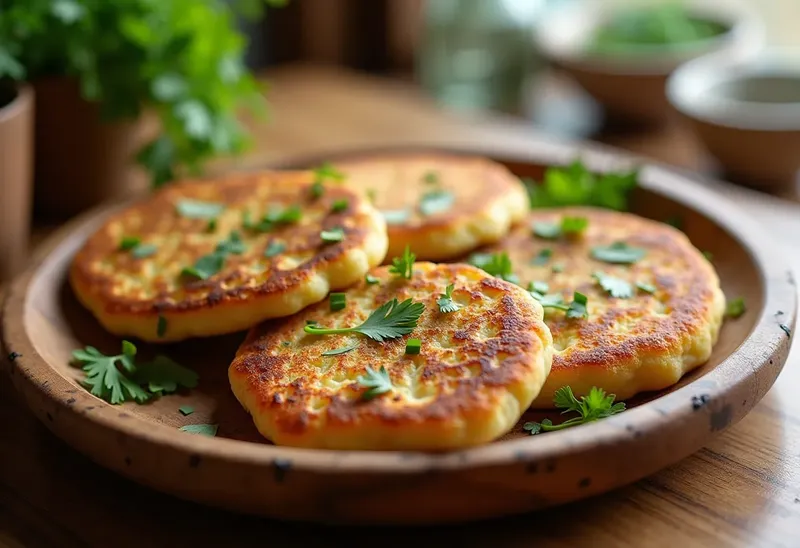 Galettes de purée aux herbes fraîches savoureuses