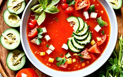 Recette facile de Gaspacho andalou express - Soupe froide espagnole rafraîchissante