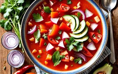Recette facile de Gaspacho express frais et savoureux