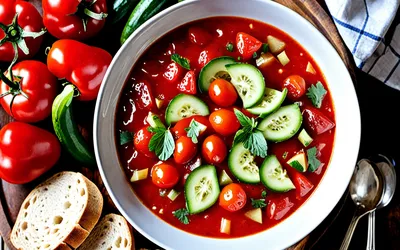 Recette de Gaspacho Oranais Frais et Authentique - Soupe froide d'été