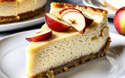 Recette facile de gâteau au fromage frais et pommes caramélisées