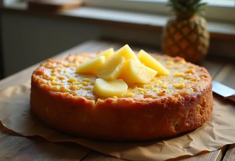 Gâteau au yaourt caramélisé à l'ananas : dessert moelleux et gourmand