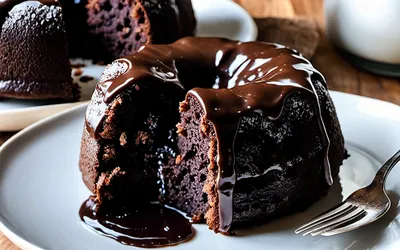 Recette facile de gâteau coulant au chocolat fondant pour une personne