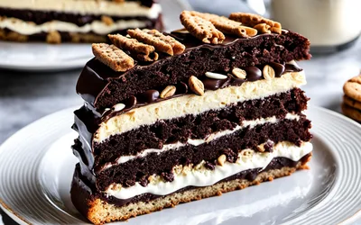 Recette gourmande de gâteau crémeux au chocolat et biscuits italiens