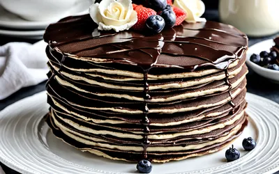 Recette facile de gâteau de crêpes au chocolat fondant