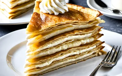 Recette facile de gâteau de crêpes au fromage frais fondant